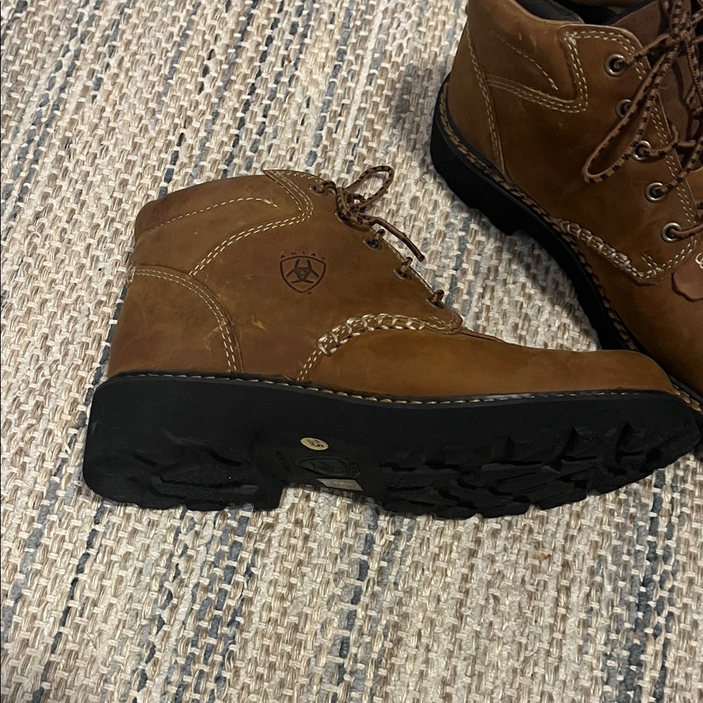 Ariat Brown Lace-Up Ankle Boots - Picture 2 of 6